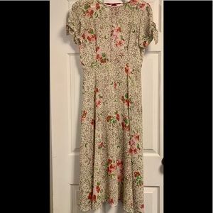 ZARA TRAFALUC FLORAL PRINT OPEN BACK DRESS